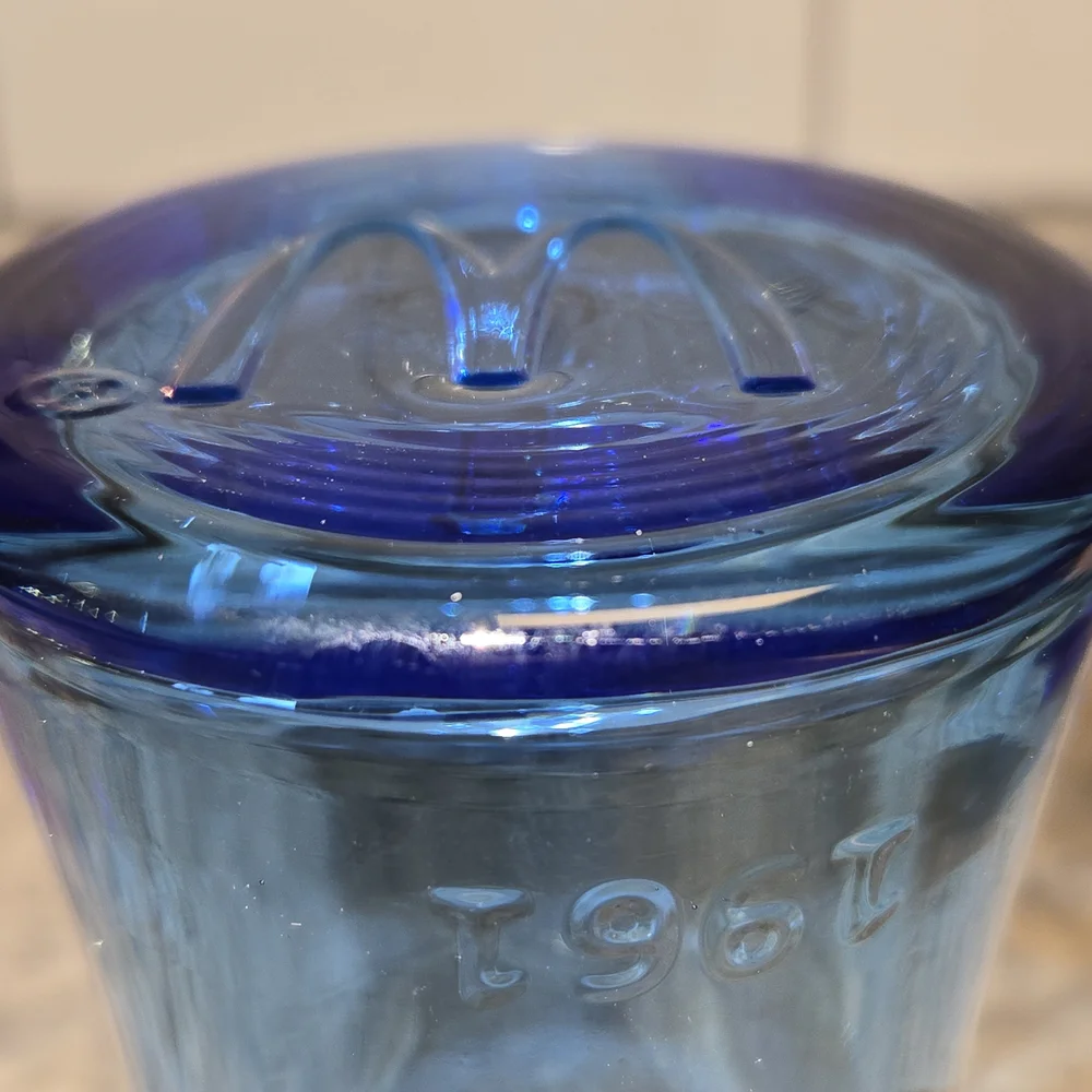 McDonalds Coca-Cola Style Blue Glass Tumbler 1961 Vintage Style (2003) Cup